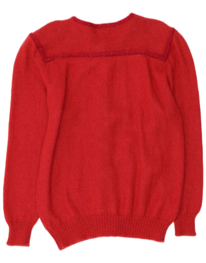 LE BAMBOLE Pull Cardigan Femme IT 48 XL Rouge Mohair
