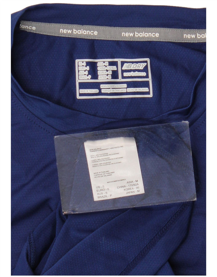New Balance T-Shirt Homme Haut Petit Bleu Marine Polyester