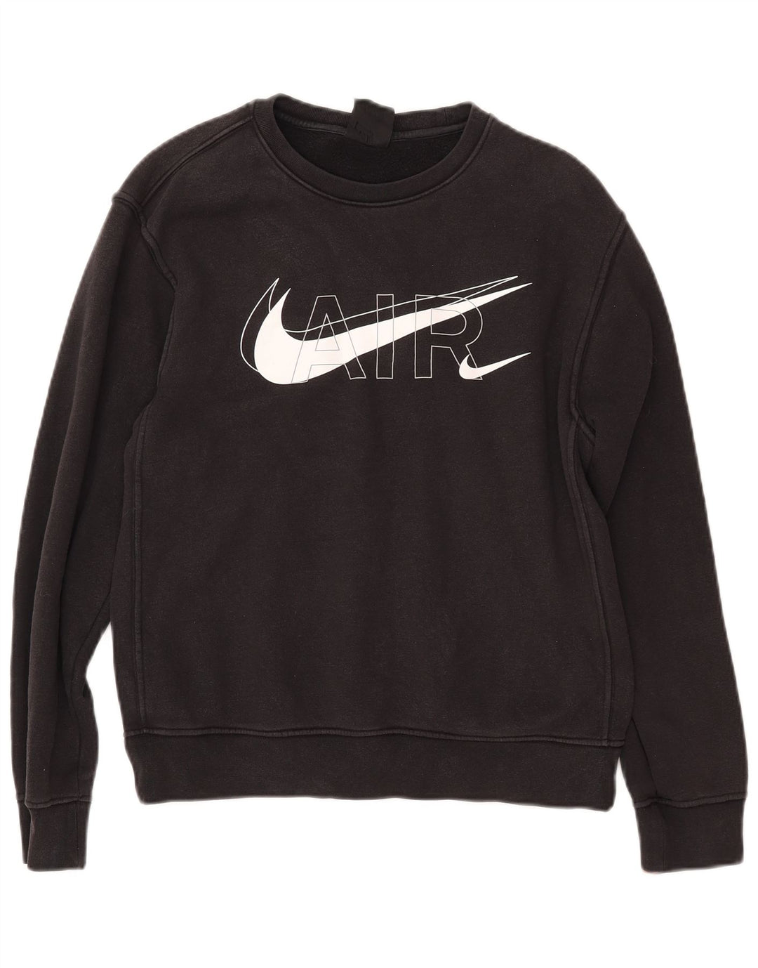 NIKE Sweat-shirt graphique surdimensionné pour femme UK 10 Petit coton noir