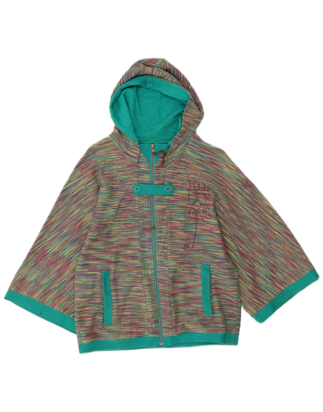 Billabong Pull à capuche zippé graphique pour femme UK 12 Medium Multicolore