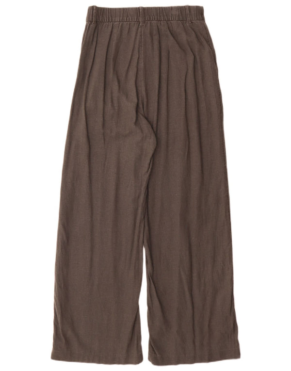 Hollister Pantalon Livvy taille haute pour femme, jambe large, petit W26 L29, gris