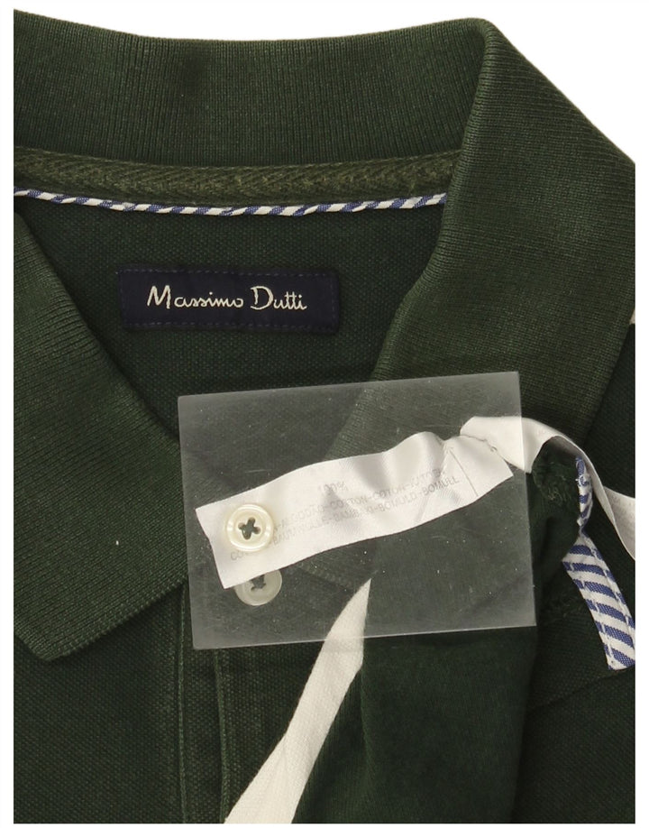 Massimo Dutti Polo Homme Grand Coton Rayé Vert