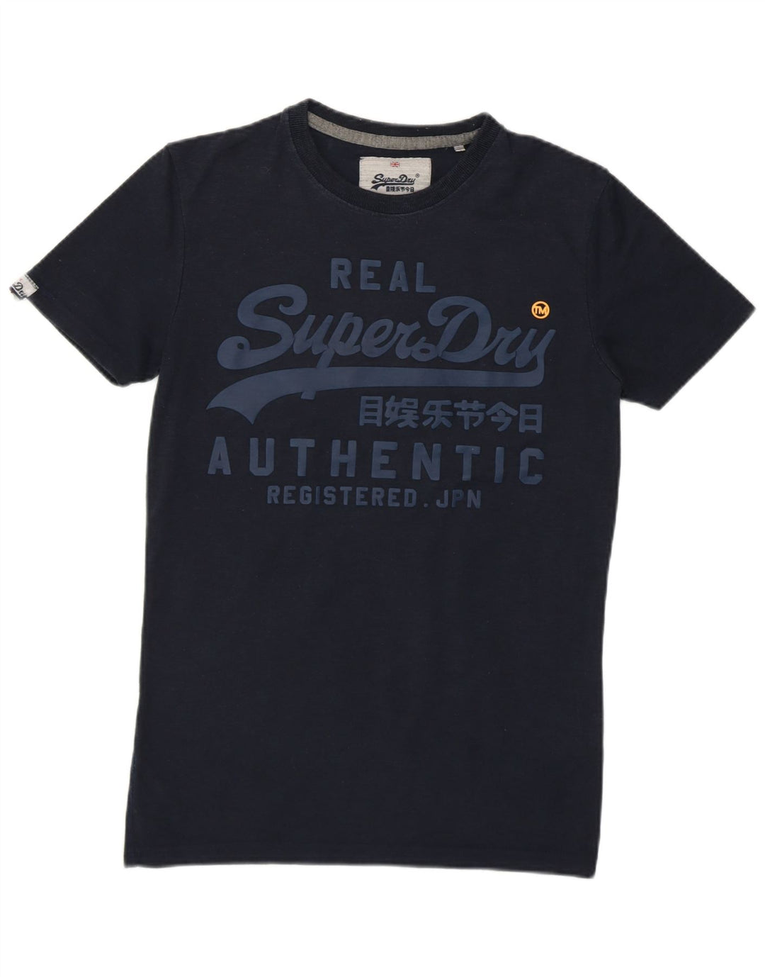 SUPERDRY T-Shirt Graphique Top XS Bleu Marine Coton Homme