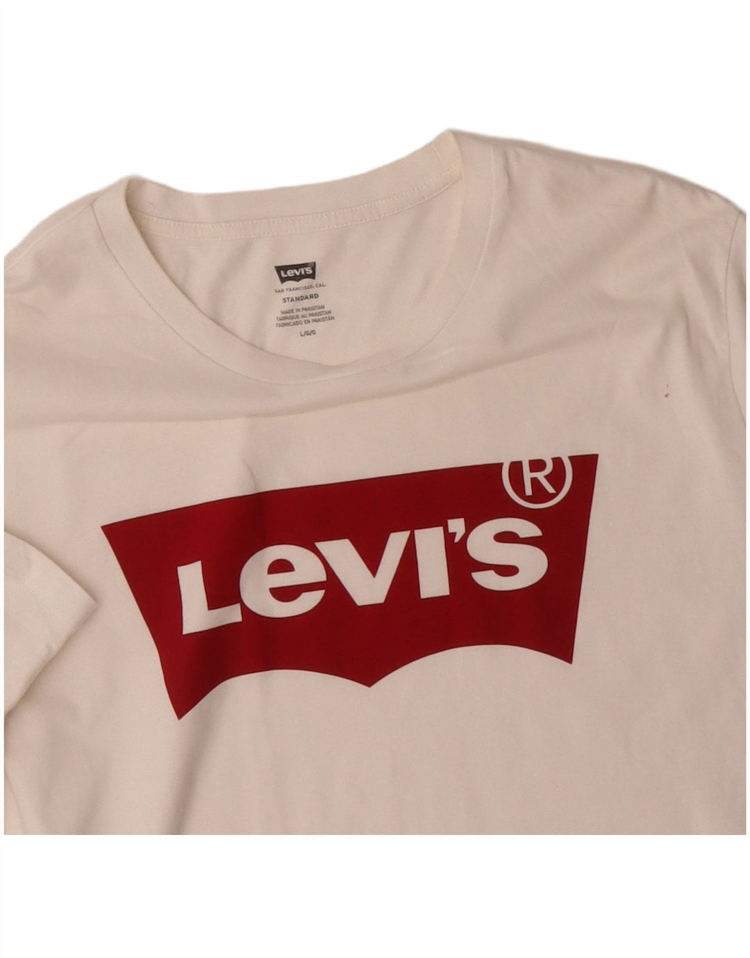 Levi's T-Shirt Graphique Coupe Standard Homme Blanc Large Coton