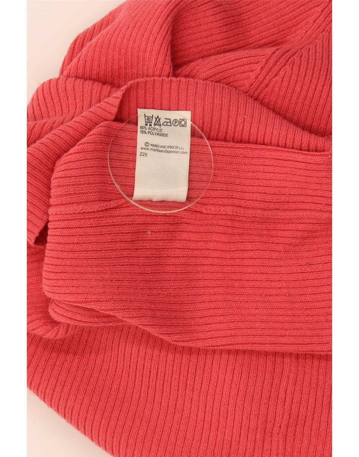Marks & Spencer Pull court à col roulé pour femme Rouge moyen UK 14