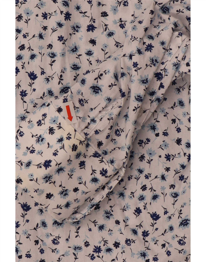 Calliope Chemise coupe régulière pour homme 2XL en coton floral blanc