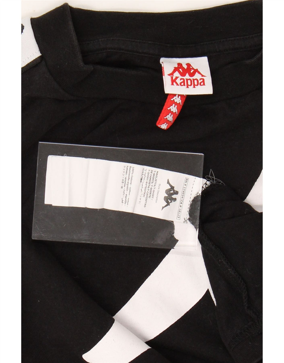 KAPPA T-Shirt Graphique Homme Noir Moyen Coton Colorblock
