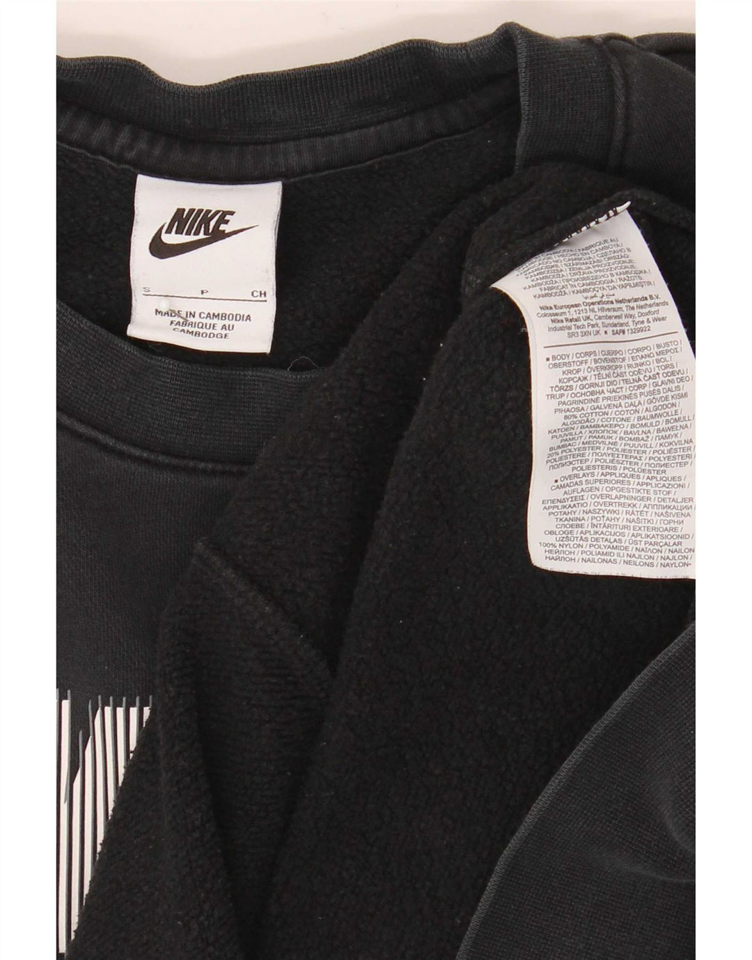 Nike Sweat-shirt graphique pour homme en coton color block Noir Taille S