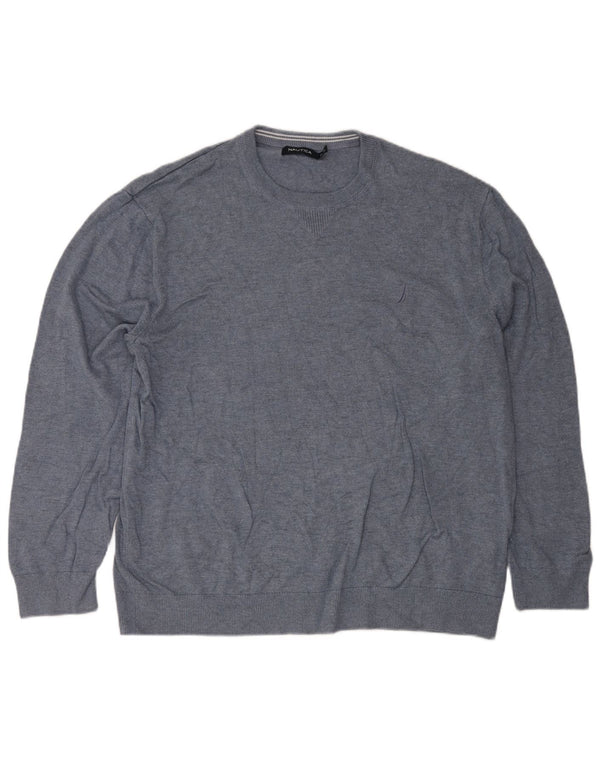 Nautica Pull col rond pour homme en coton bleu 2XL