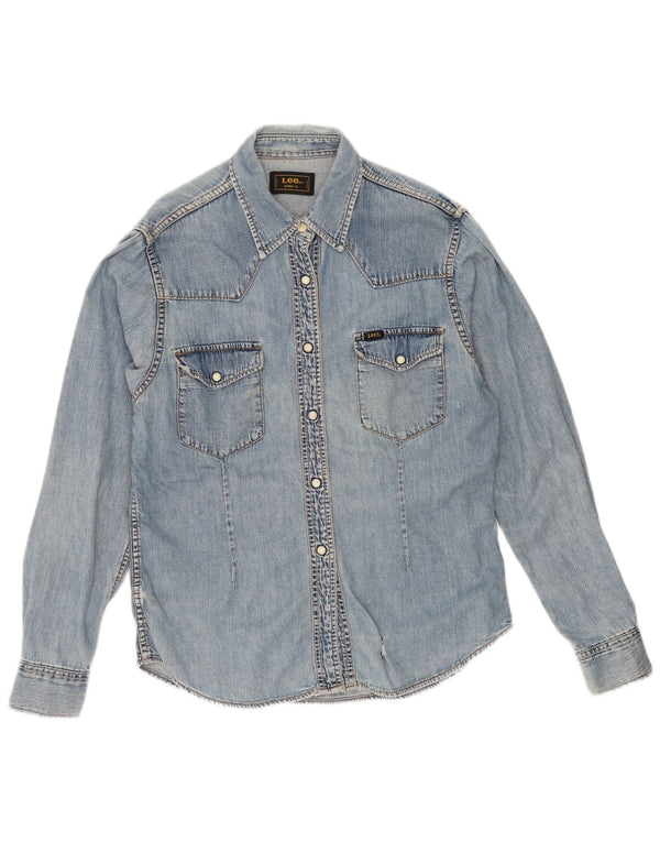 Lee Chemise en jean pour femme UK 16 Large Bleu Coton