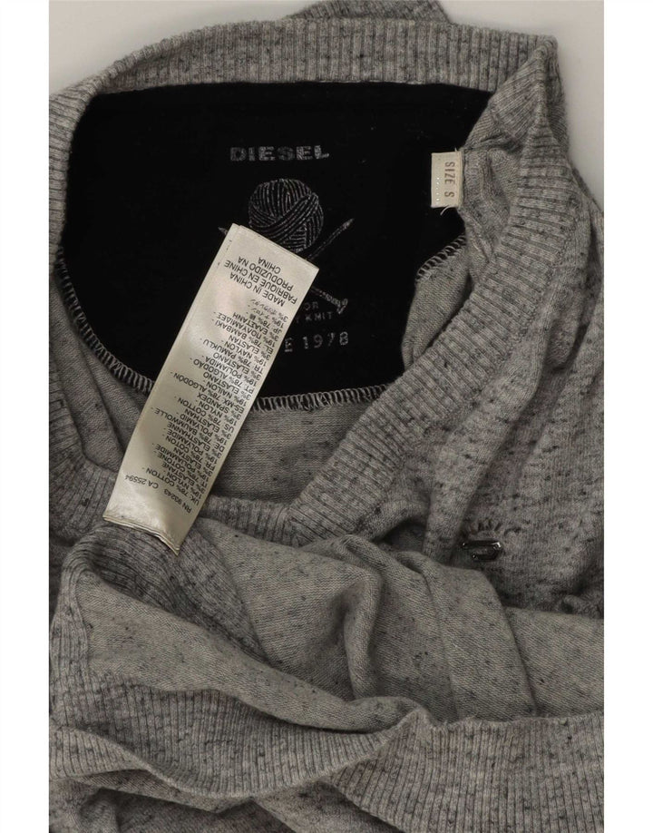 Diesel Pull col V pour homme Petit coton moucheté gris