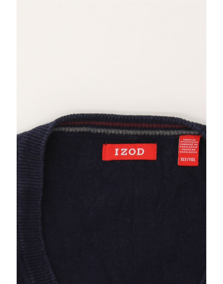 IZOD Mens Vest Tank Top XL Navy Blue Cotton Vintage Izod and Second-Hand Izod from Messina Hembry 