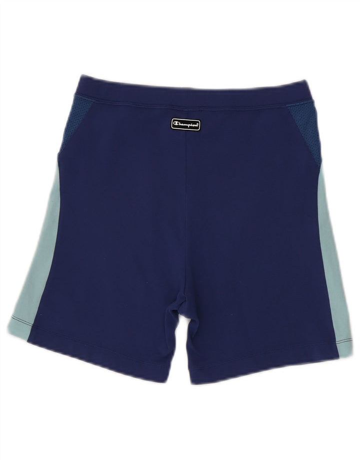 CHAMPION Short de Sport Garçon 11-12 Ans Large Bleu Marine Colorblock Nylon