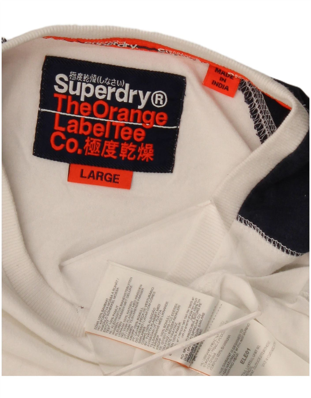 Superdry Haut à manches longues en coton color block blanc pour homme