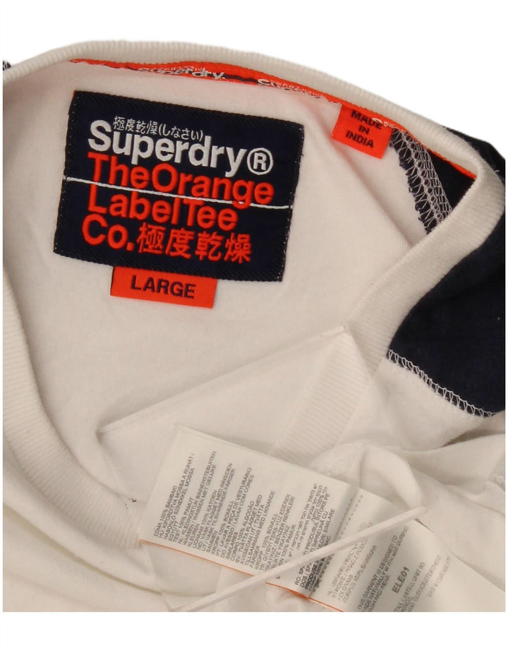 Superdry Haut à manches longues en coton color block blanc pour homme