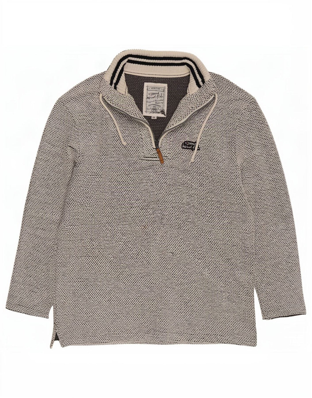 Weird Fish Sweat-shirt col zippé pour homme XL en coton gris