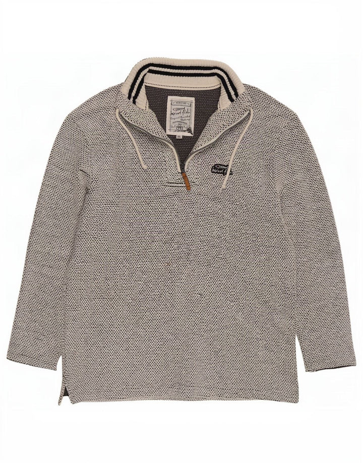Weird Fish Sweat-shirt col zippé pour homme XL en coton gris