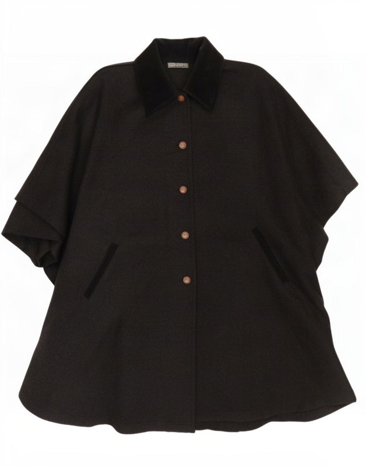 Superior Poncho Manteau Femme Taille Unique Gris Colorblock Laine