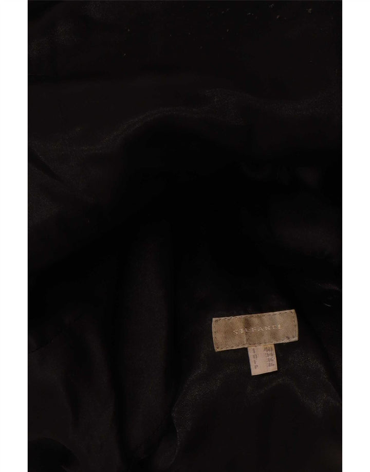 Stefanel Manteau en cuir pour femme IT 40 Small Noir