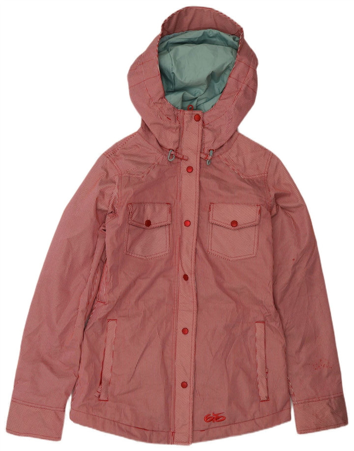 NIKE Veste coupe-vent à capuche pour femme UK 10 Petit polyester à fines rayures rouges