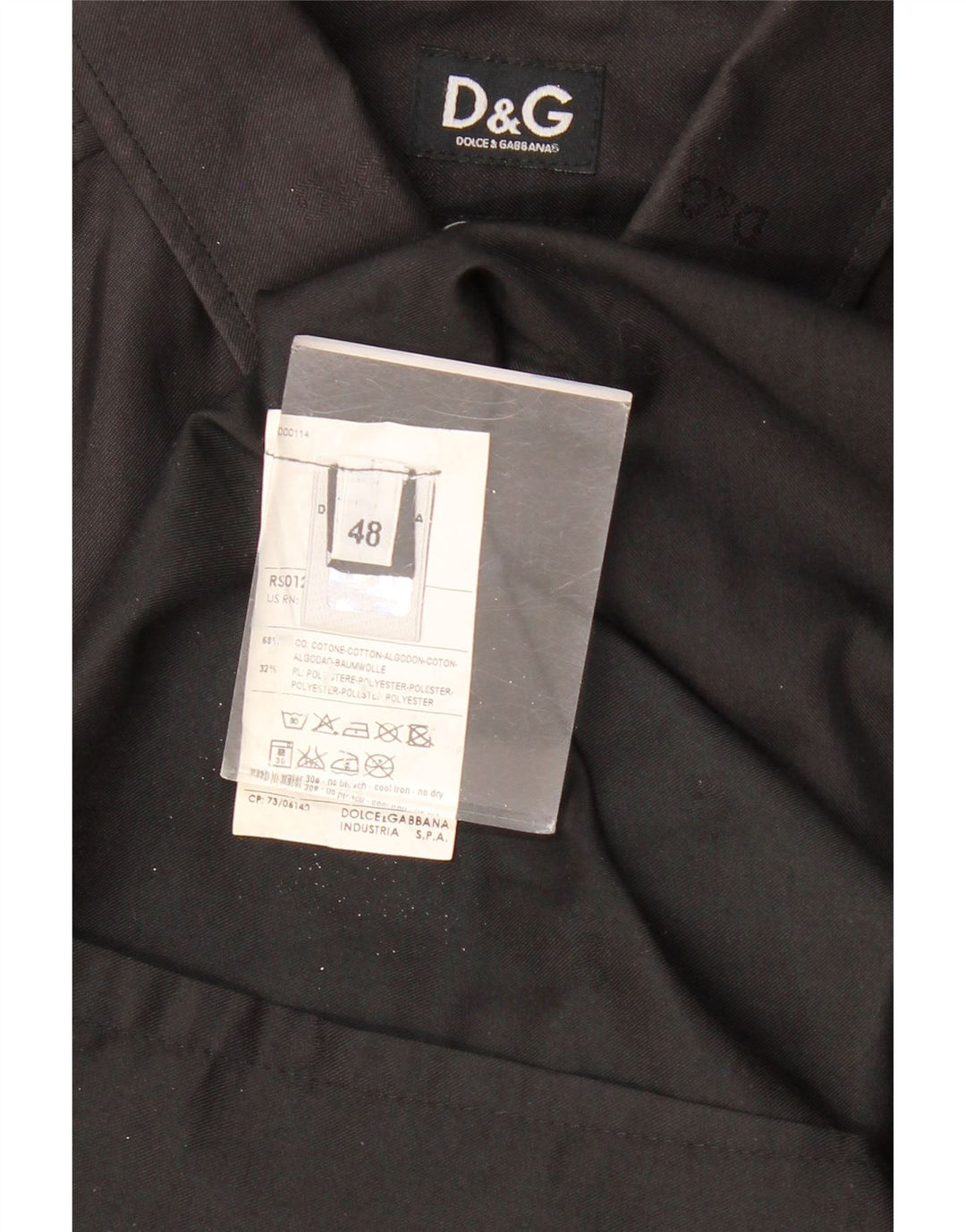 DOLCE & GABBANA Chemise Homme IT 48 Coton Noir Moyen