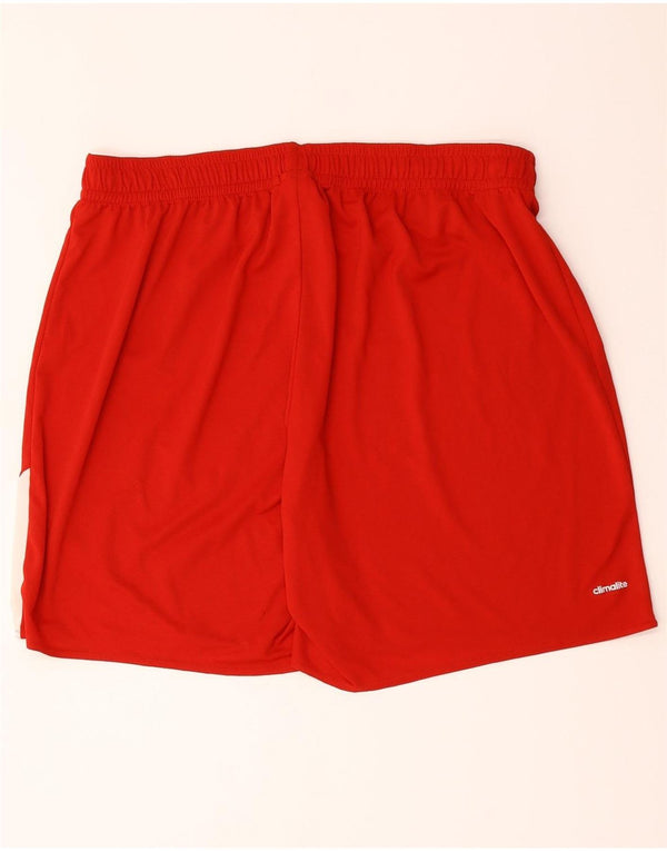 Adidas Short de sport Climalite pour homme 2XL Rouge Colorblock Polyester