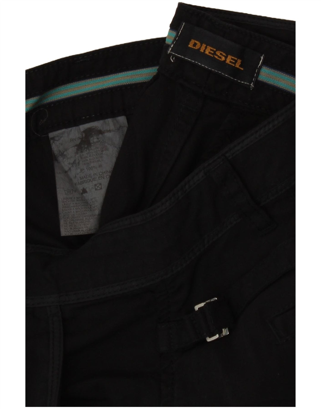 Pantalon Capri Femme Diesel W34 L22 Noir Coton