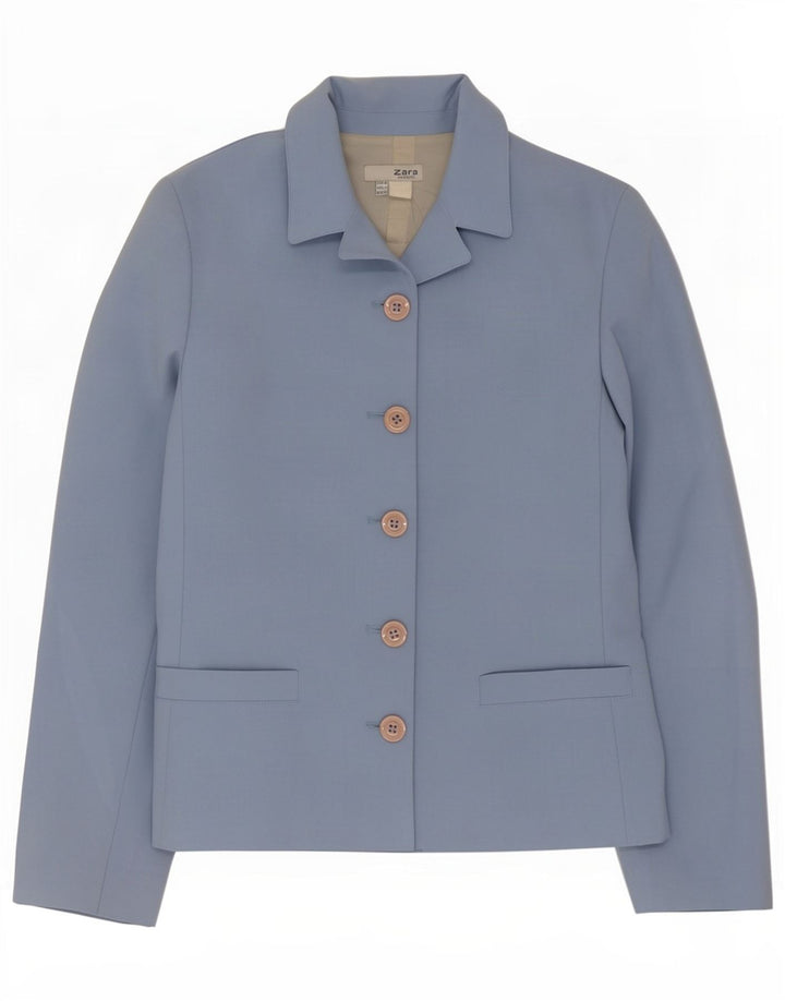 Zara Veste Blazer 5 Boutons Femme EU 36 XS Bleu Polyester