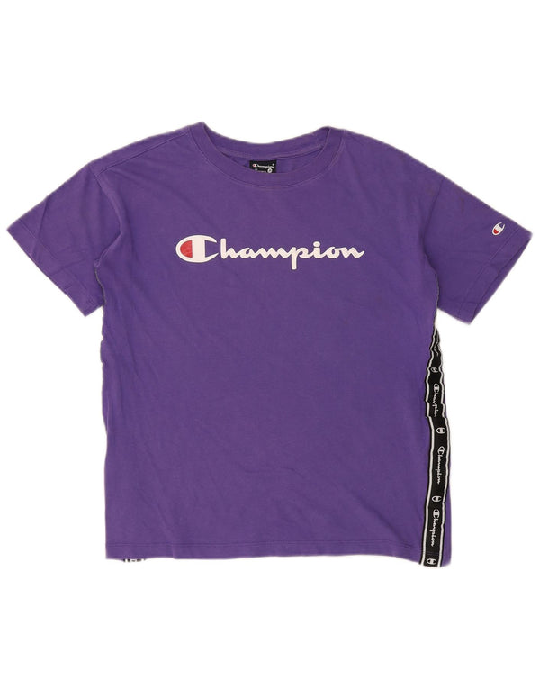 CHAMPION T-Shirt Graphique Homme Petit Violet Colorblock Coton