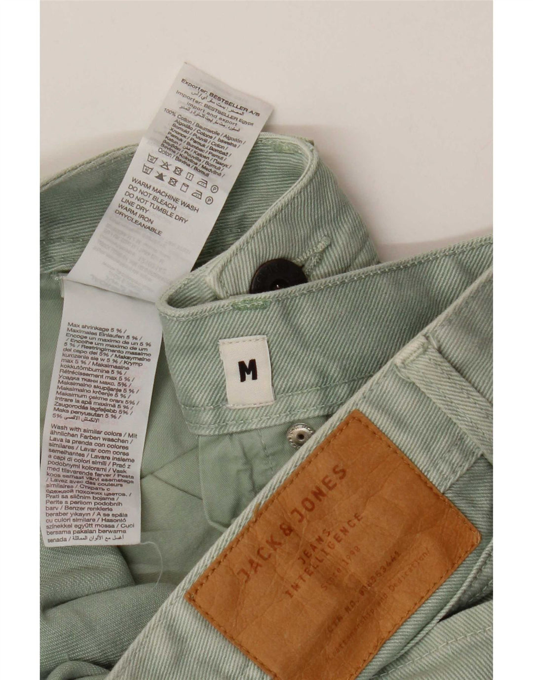 Jack & Jones Short en Jean Regular Fit Homme Medium W32 Vert Coton