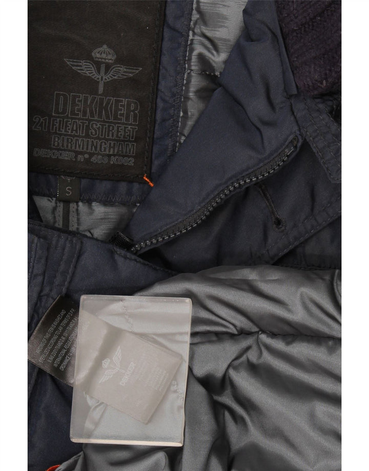 Dekker Manteau rembourré à capuche pour homme UK 36 Petit Bleu Marine Polyamide