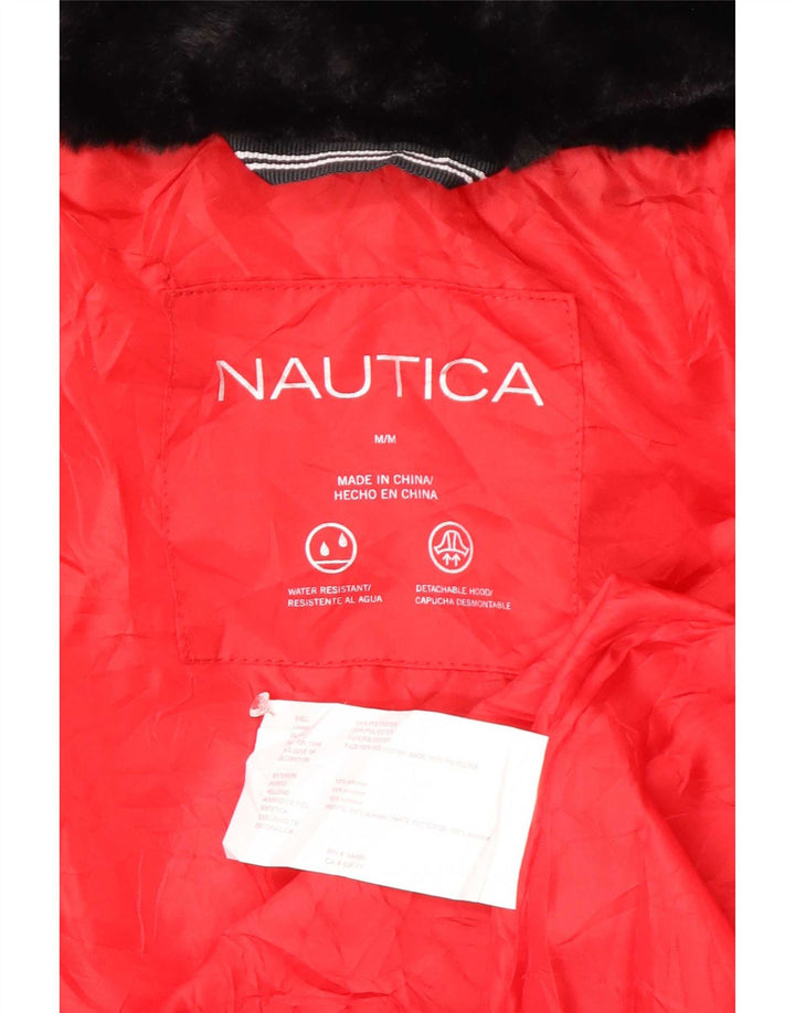 Nautica Veste matelassée à capuche pour femme UK 14 Rouge moyen Polyester