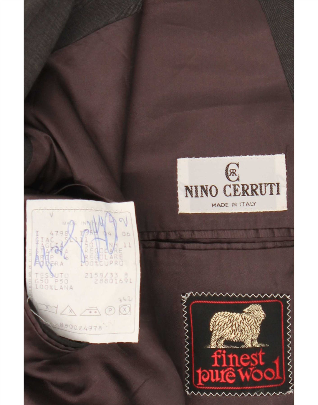 Nino Cerruti Veste Blazer Double Boutonnage Homme IT 50 Large Gris Laine