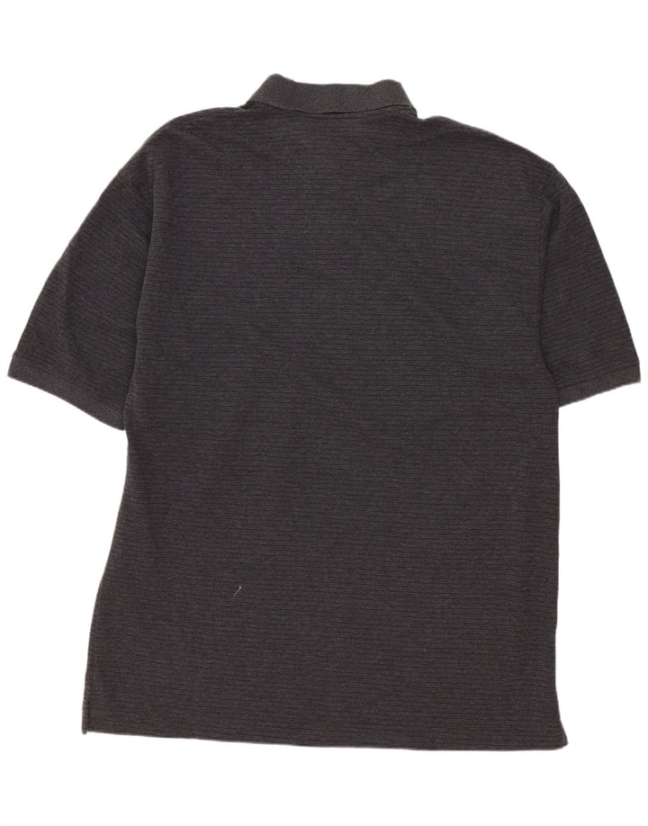 DOCKERS Polo de Golf Homme Large Gris Rayé Coton