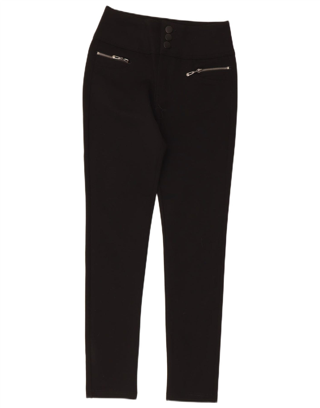 QUIZ Pantalon décontracté taille haute pour femme UK 12 Medium W28 L28 Noir