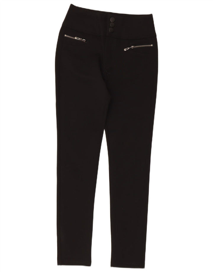 QUIZ Pantalon décontracté taille haute pour femme UK 12 Medium W28 L28 Noir
