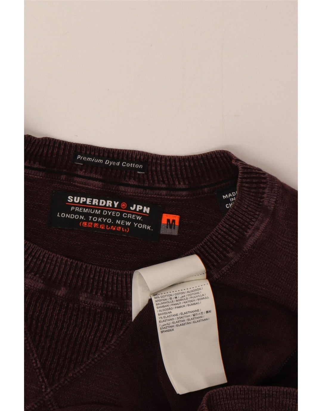 Superdry Sweat-shirt en coton bordeaux moyen pour homme