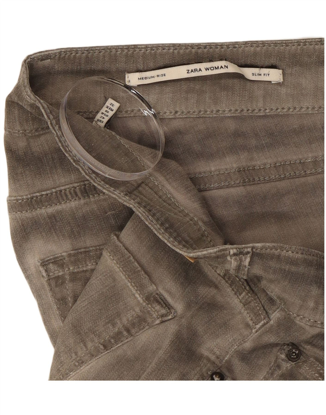 Zara Jean Slim Femme EU 42 Large W32 L29 Gris