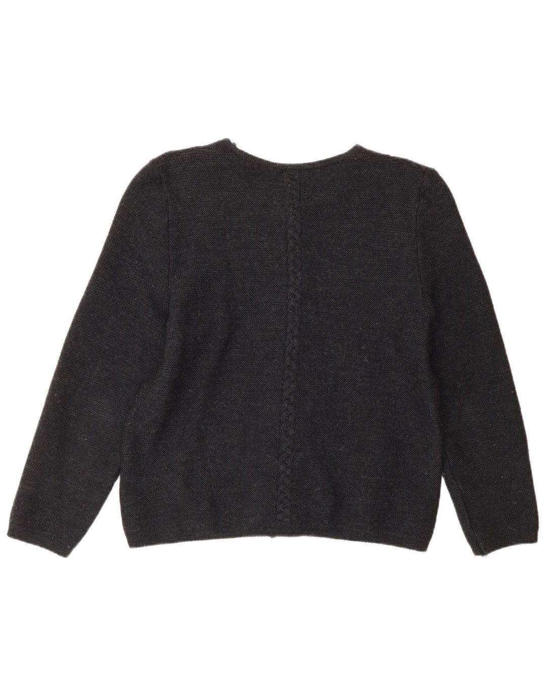 KAUFMANN Femme Cardigan Pull IT 44 Gris Moyen Laine Florale