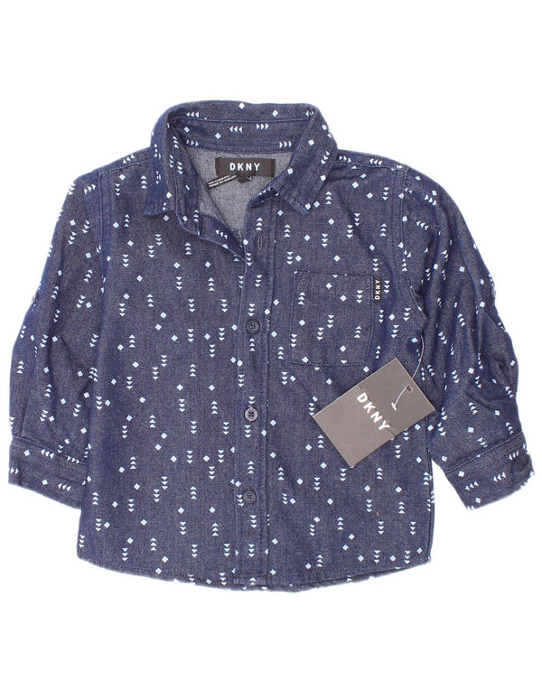 Dkny Chemise bébé garçon 12-18 mois Coton à pois bleu marine