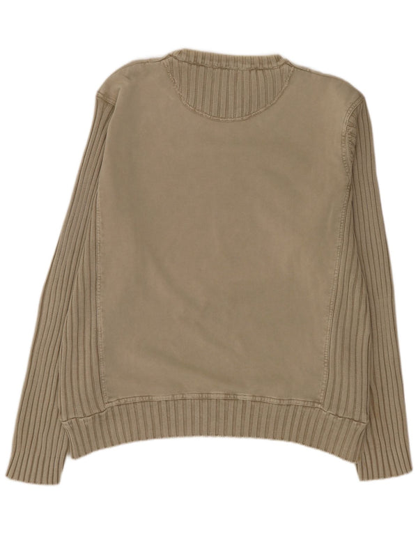 Camp David Pull à col rond pour homme 2XL en coton beige
