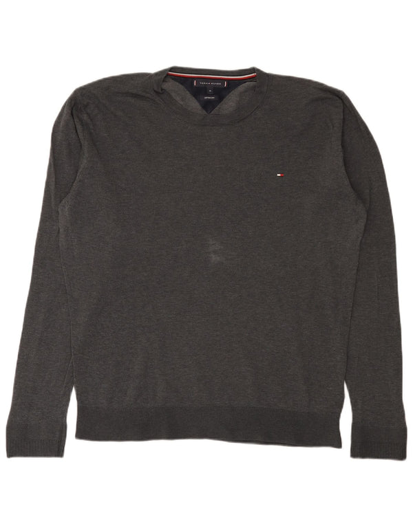 Tommy Hilfiger Pull à col rond pour homme XL Gris Coton