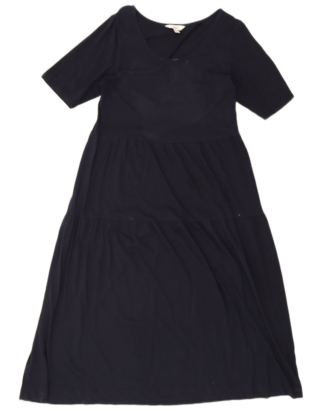 Marks & Spencer Robe longue régulière pour femme UK 14 en coton bleu marine moyen