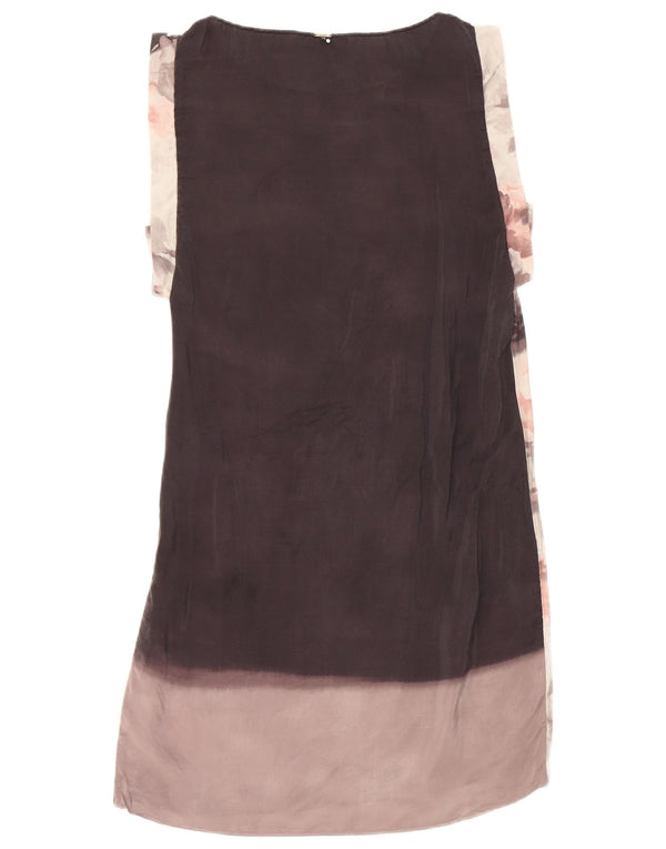 Liu Jo Womens Sleeveless Shift Dress IT 42 Medium Grey Floral