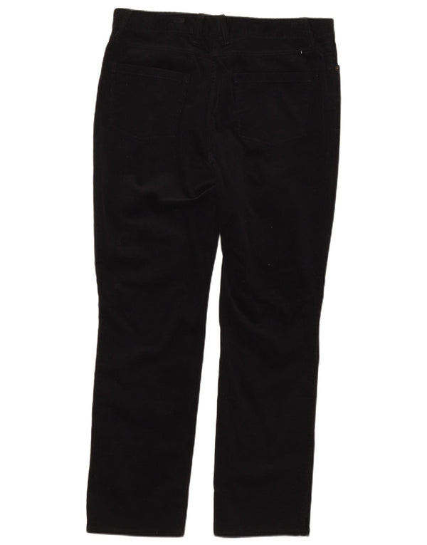 Marks & Spencer Pantalon taille haute en velours côtelé pour femme UK 14 Large W34 L28 Bla