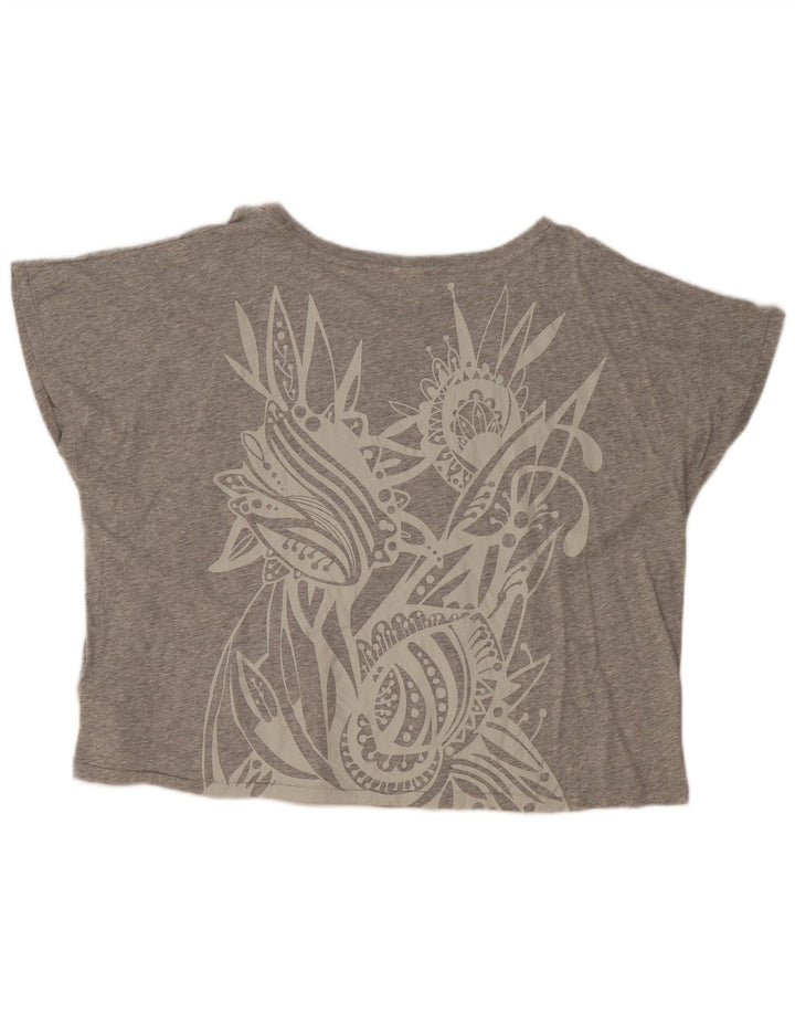 Diesel T-shirt graphique surdimensionné pour femme UK 14 Gris moyen Coton