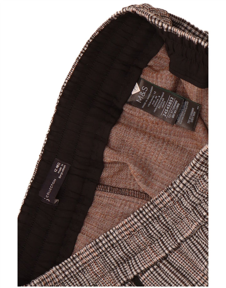 Marks & Spencer Pantalon décontracté graphique pour femme UK 12 Medium W30 L29 Gris