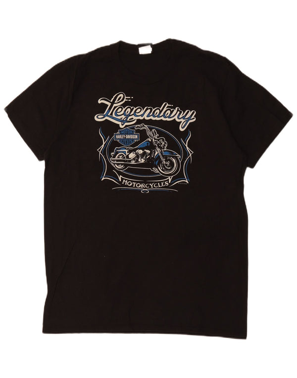 Harley Davidson Mens Legendary Graphic T-Shirt Top Large Black Cotton