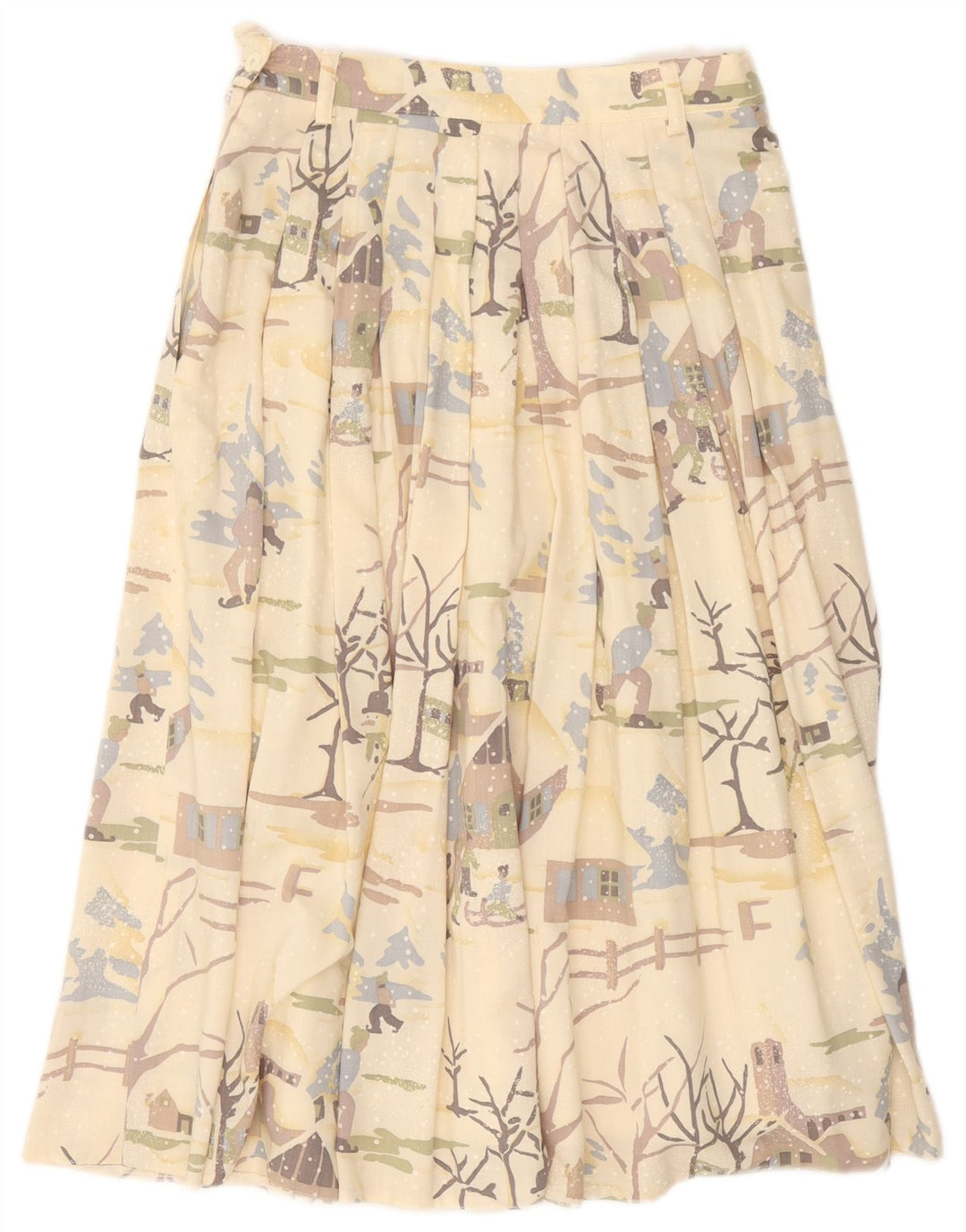Catherine Hapfer Jupe plissée graphique pour femme EU 40 Medium W27 Beige