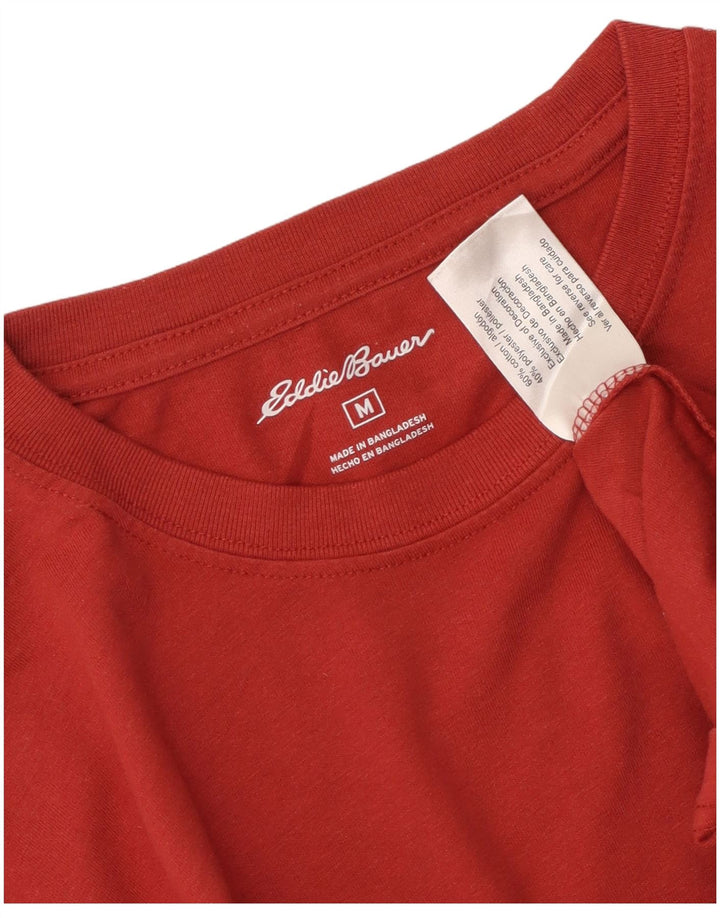 EDDIE BAUER T-Shirt Homme Top Rouge Moyen Coton